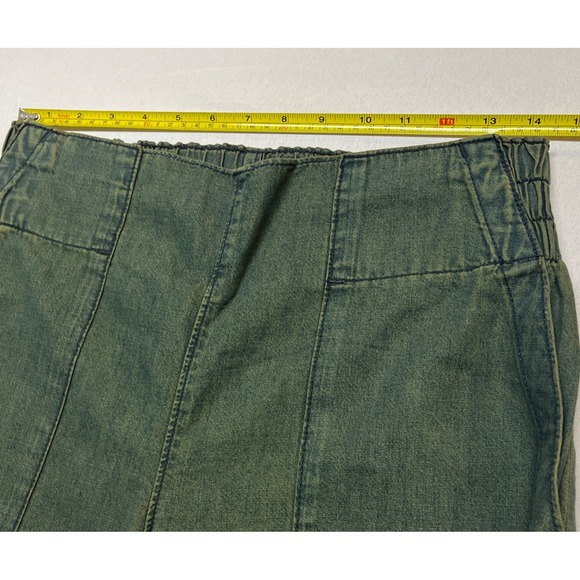 Free People We The Free Pull On Wide-Leg Pants Size S Moss Green Boho Chic - Picture 5 of 10